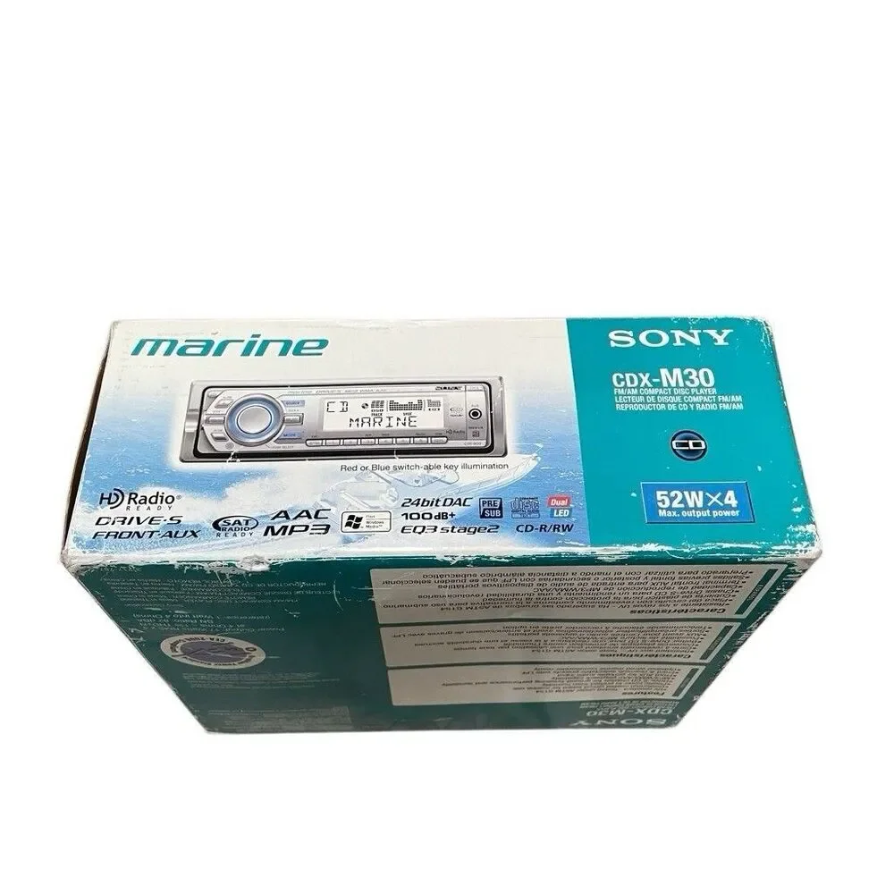 Sony CDX-M30 Marine Radio FM/AM‎ Compact Disc Player AAC MP3 Open Box